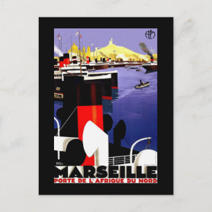 Marseilles, France Vintage Travel Postcard