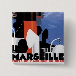 Marseilles Poster 15 Cm Square Badge