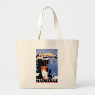 Marseilles Poster Large Tote Bag