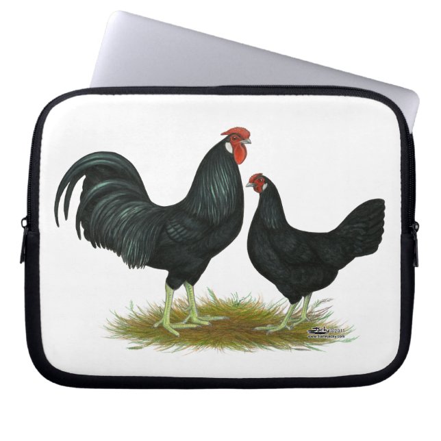 Marsh Daisy Chickens Laptop Sleeve (Front)