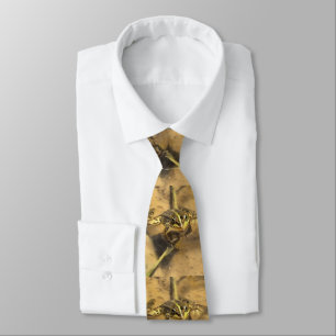 Marsh Frog Immersed In River Water Painting Tie