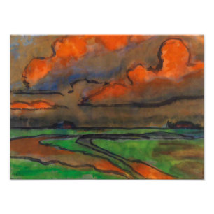 Marsh Landscape Under Red Clouds   Emil Nolde   Photo Print