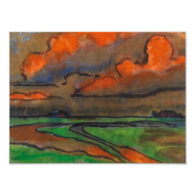 Marsh Landscape Under Red Clouds | Emil Nolde | Photo Print (Front)