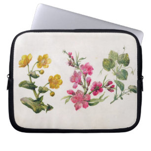 Marsh Marigold, Japonica, Violet (w/c on paper) Laptop Sleeve