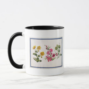Marsh Marigold, Japonica, Violet (w/c on paper) Mug