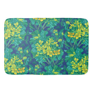 Marsh Marigold Wildflowers Yellow Flowers Pattern Bath Mat