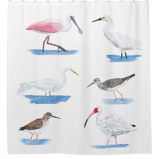Marsh wanderers shower curtain (Front)