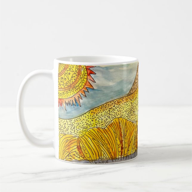 Marsh watercolor on a coffee mug (Left)