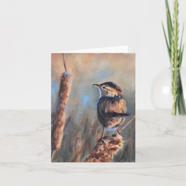 Marsh Wren Fine Art All Occasion Card (Front)
