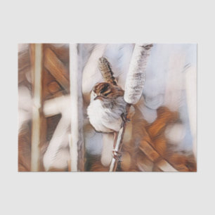 Marsh Wren Watercolor Decoupage Tissue Paper