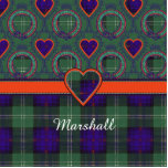 Marshall clan Plaid Scottish kilt tartan Photo Sculpture Badge<br><div class="desc">The real Scottish tartan. The Marshall family uses the Sutherland tartan.</div>