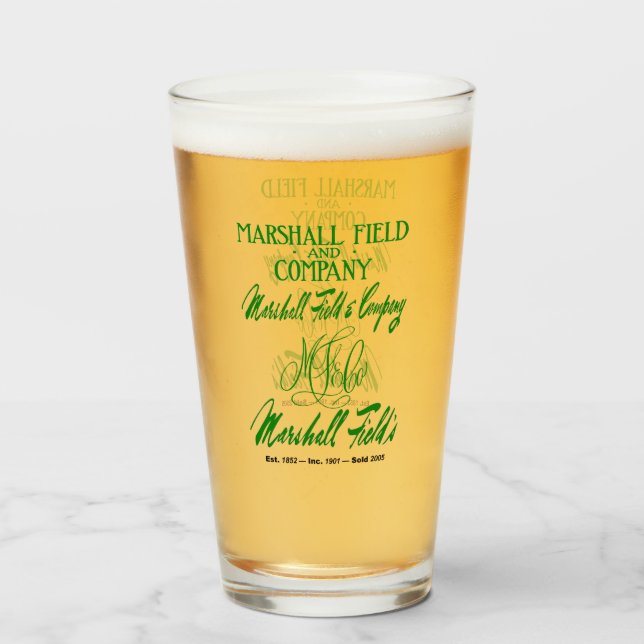 Marshall Field's 4 Logos Glass (Back Filled)