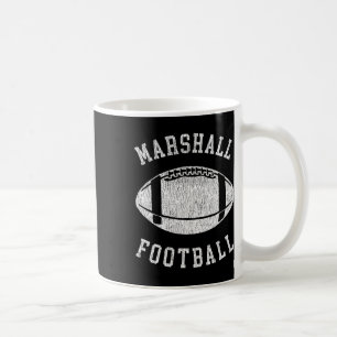 Marshall Football Distressed Vintage 80's Throwbac Coffee Mug