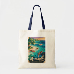 Marshall Islands Coast Illustration Travel Art Tote Bag