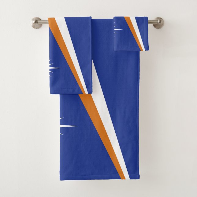 Marshall Islands flag Bath Towel Set (Insitu)