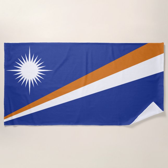 Marshall Islands flag Beach Towel (Front)