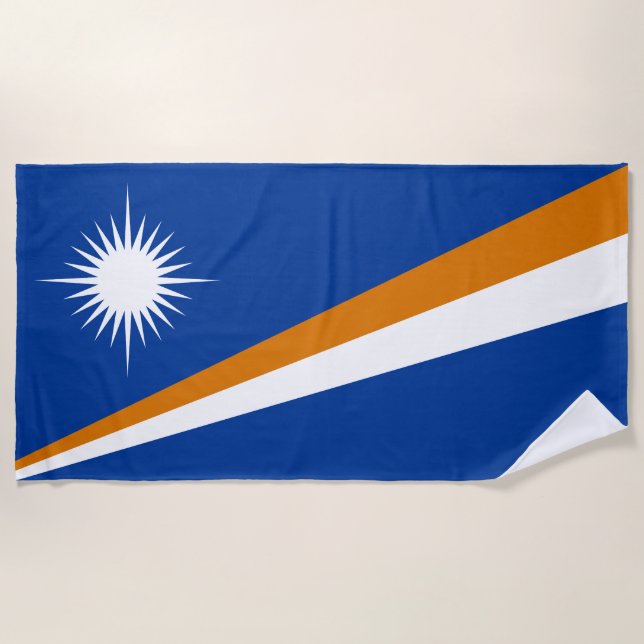 Marshall Islands Flag Beach Towel (Front)