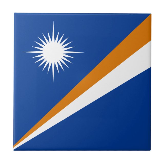 Marshall Islands Flag Ceramic Tile (Front)