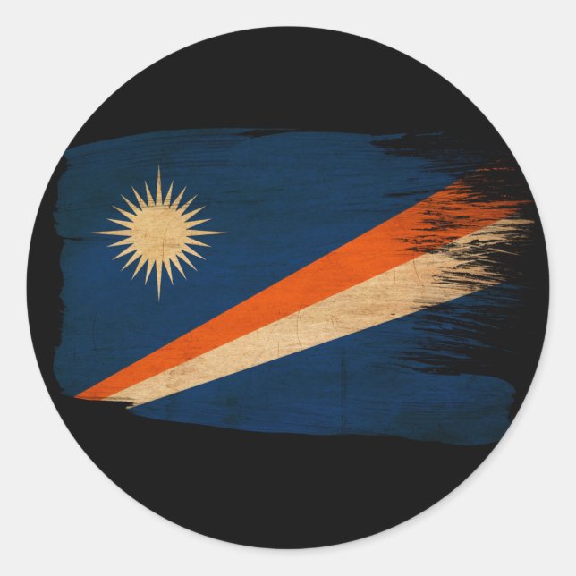 Marshall Islands Flag Classic Round Sticker (Front)