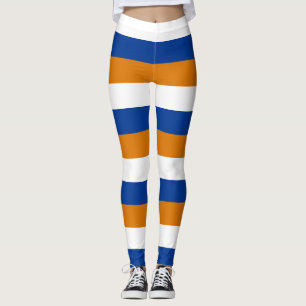 Marshall Islands Flag Colours Horizontal Striped Leggings