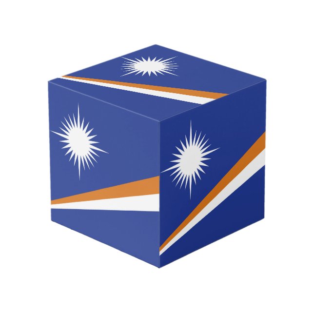 Marshall Islands flag Cube (Front Angled)