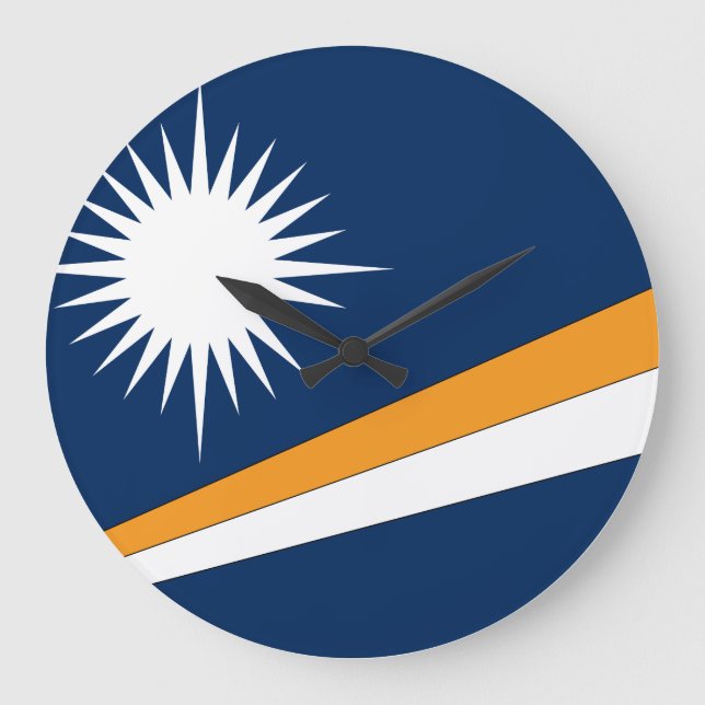 Marshall Islands Flag Large Clock (Front)