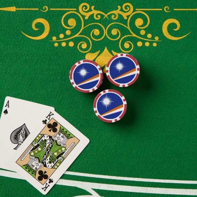 Marshall Islands flag Poker Chips (Poker Table (Stack))