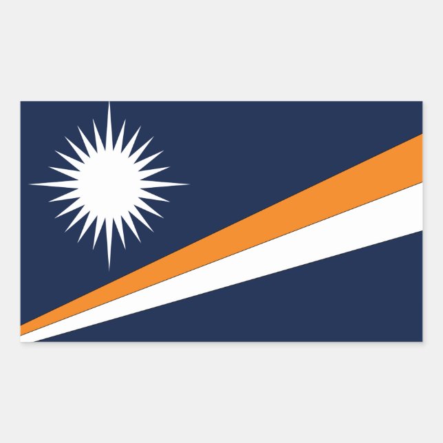 Marshall Islands Flag Rectangular Sticker (Front)