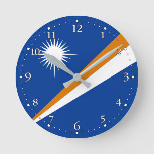 Marshall Islands Flag Round Clock