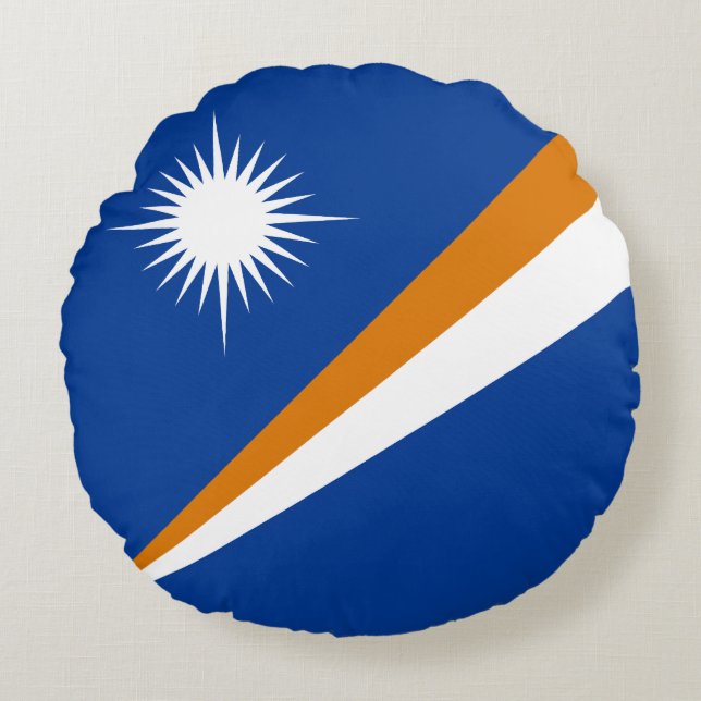 Marshall Islands Flag Round Cushion (Front)