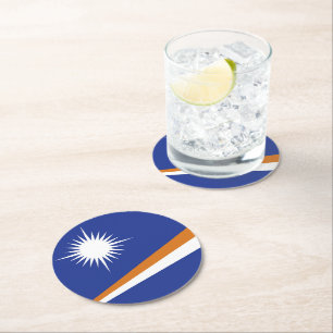 Marshall Islands flag Round Paper Coaster