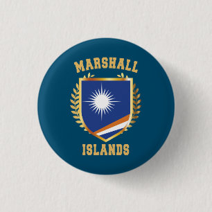 Marshall Islands Flag Shield 3 Cm Round Badge