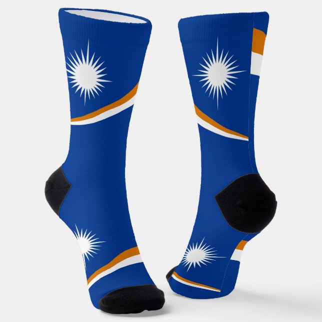Marshall Islands Flag Socks (Angled)