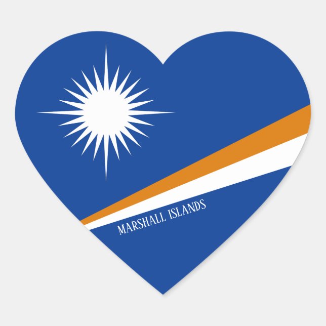 Marshall Islands Flag Splendid Patriotic Heart Sticker (Front)