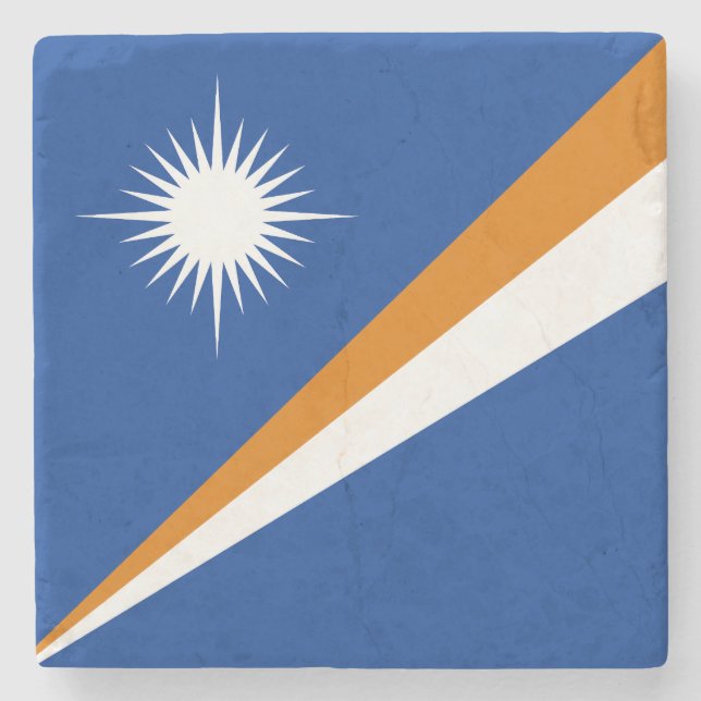 Marshall Islands Flag Stone Coaster (Front)