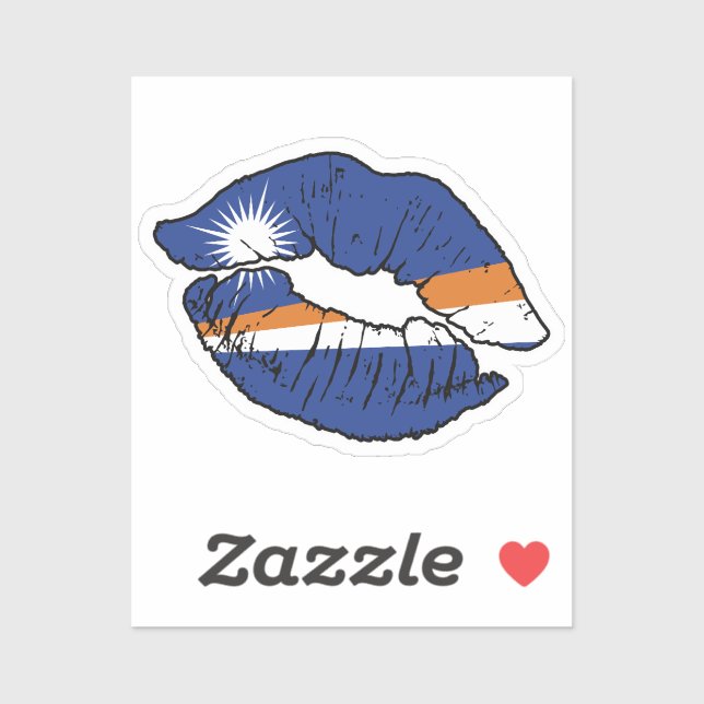 Marshall Islands Marshallese Lipstick Love Flag (Sheet)