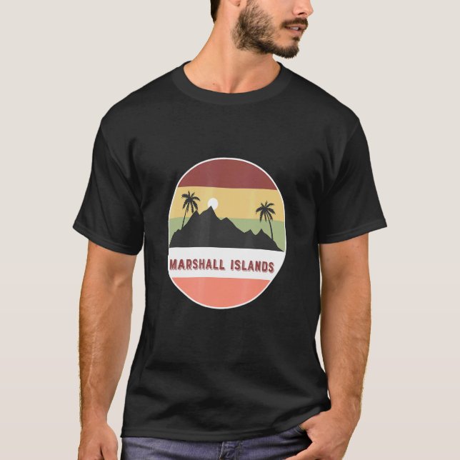 Marshall Islands Mountain And Palms T-Shirt (Front)