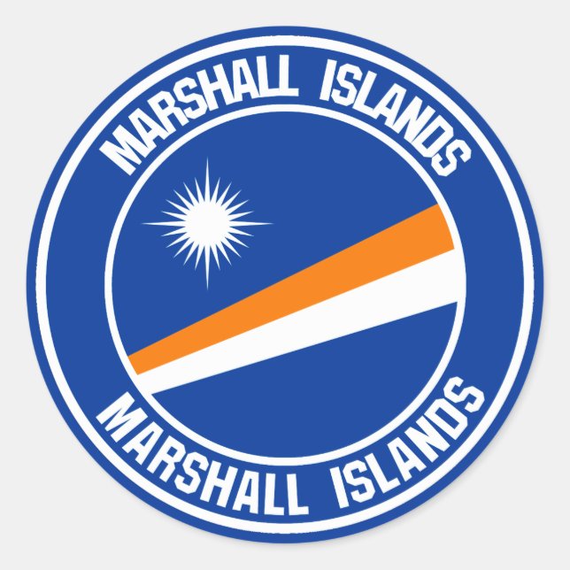 Marshall Islands Round Emblem Classic Round Sticker (Front)