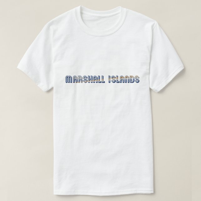 Marshall Islands Typography Flag Colours T-Shirt (Design Front)