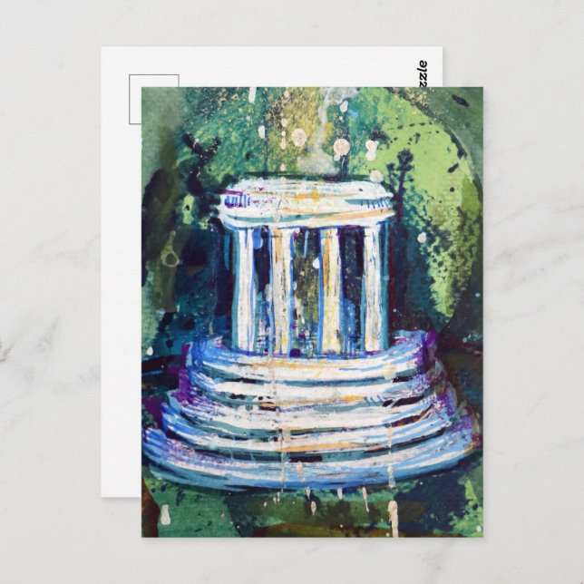 Marshall Michigan Fountain Abstract Art            Postcard (Front/Back)