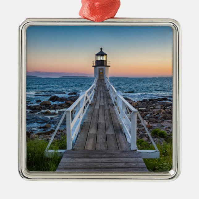 Marshall Point Lighthouse at Sunset Metal Ornament (Front)