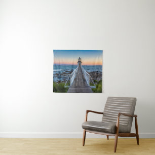 Marshall Point Lighthouse at Sunset Tapestry