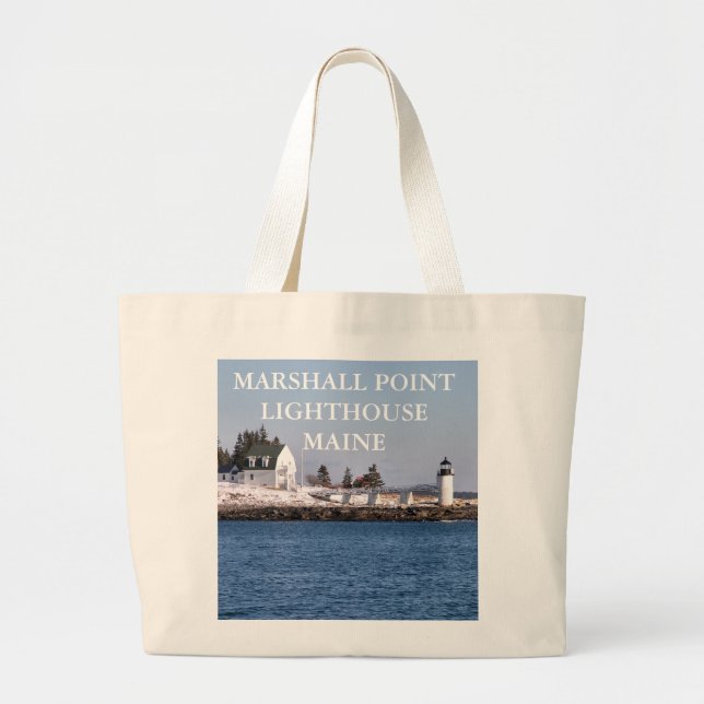 Marshall Point Lighthouse, Port Clyde Maine Large Tote Bag (Front)