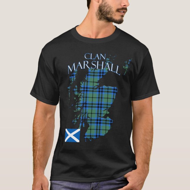 Marshall Scottish Clan Tartan Scotland T-Shirt (Front)
