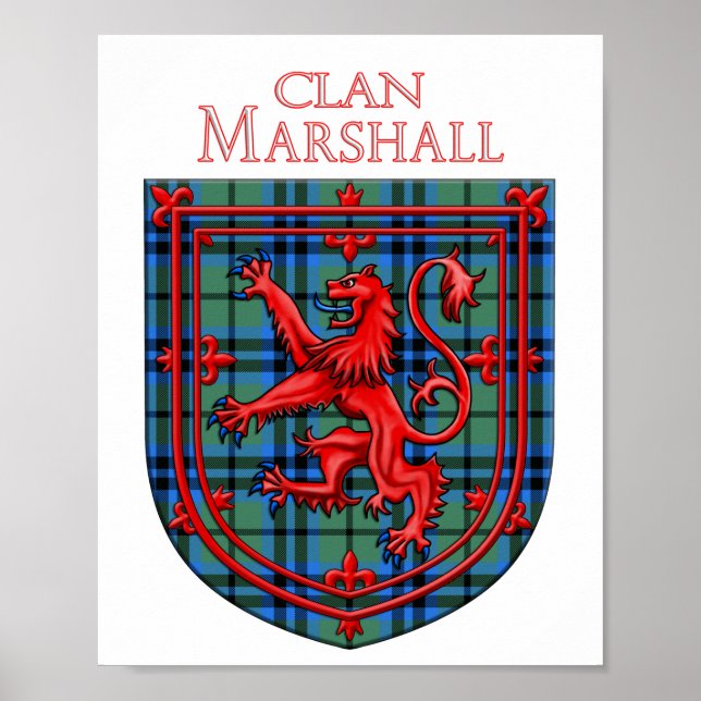 Marshall Tartan Scottish Plaid Lion Rampant Poster (Front)