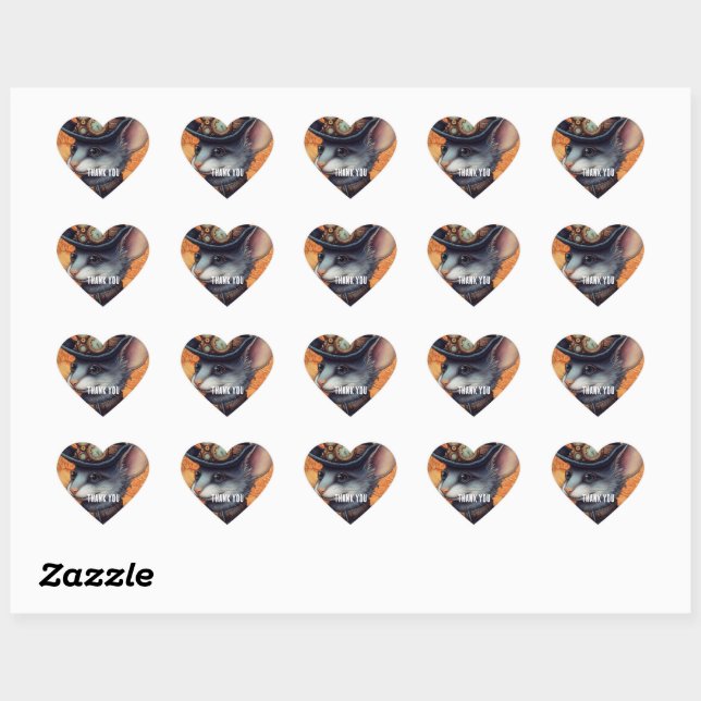 Marshallow steampunk heart sticker (Sheet)
