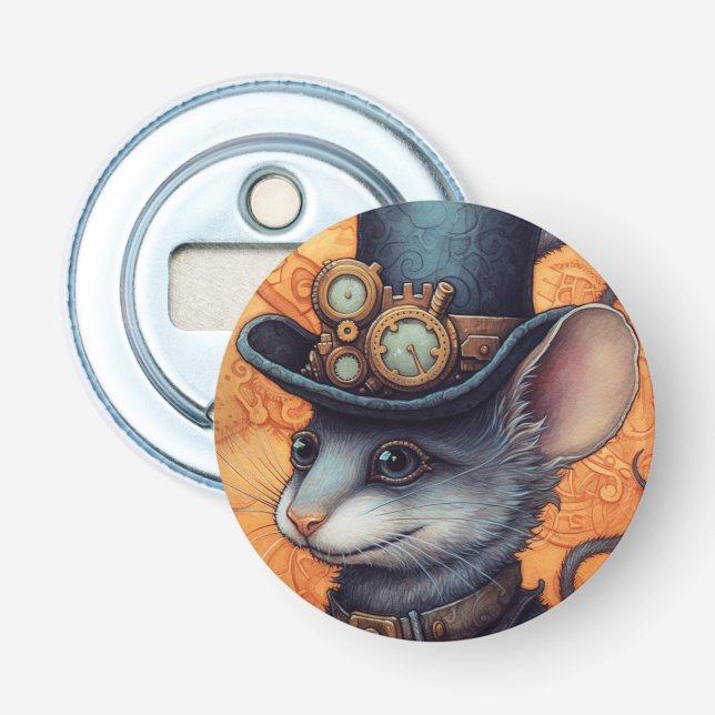 Marshallow Top Hat Steampunk Bottle Opener (Front)