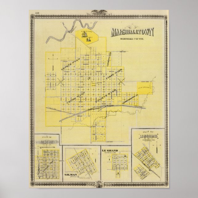 Marshalltown, Albion, Gilman Poster (Front)