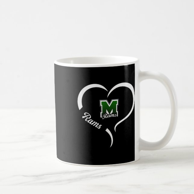 Marshfield Rams Logo Half Heart Slogan Hs  Coffee Mug (Right)
