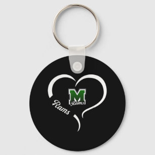 Marshfield Rams Logo Half Heart Slogan Hs Key Ring